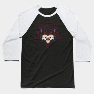 Satanic Cat Baseball T-Shirt